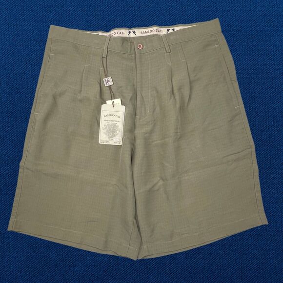 Bamboo Cay Shorts Mens 38 Green Pleated Resortwear Classic Edition Preppy Pants
